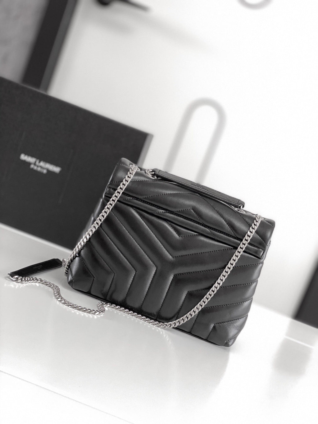 Quilted Leather Chain Shoulder Bag