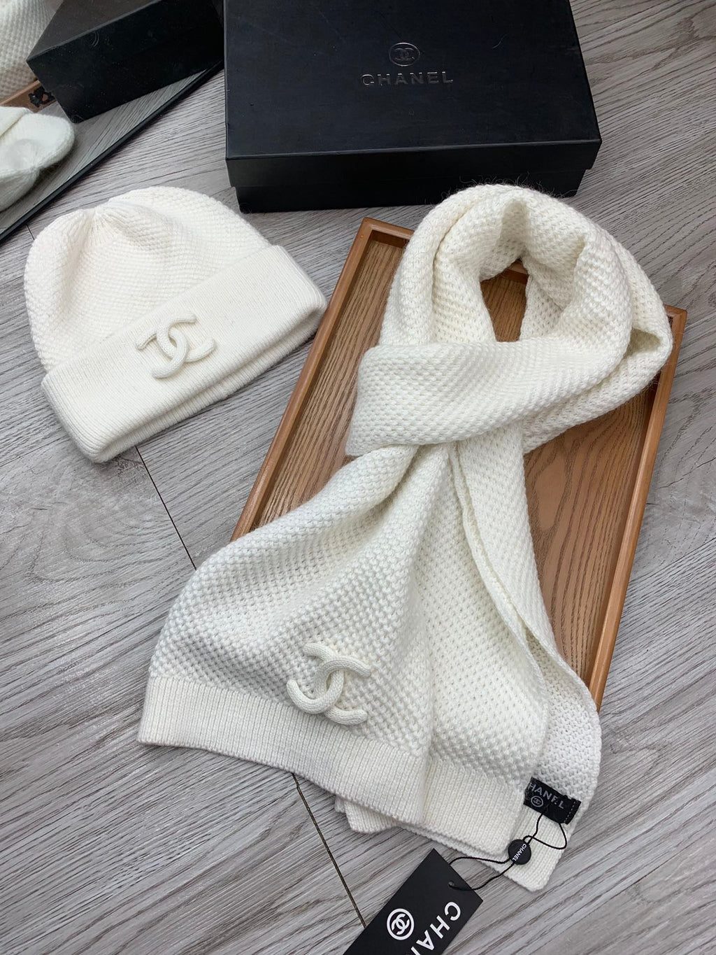 CC Cozy Knit Beanie & Scarf Set