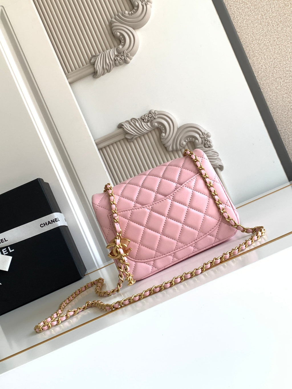 CC Mini Square Flap Bag Petal Pink Edition
