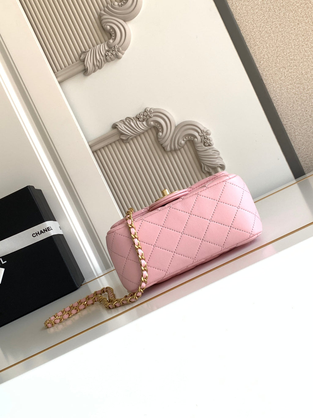 CC Mini Square Flap Bag Petal Pink Edition