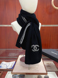 Black Knit Wool & Cashmere Scarf