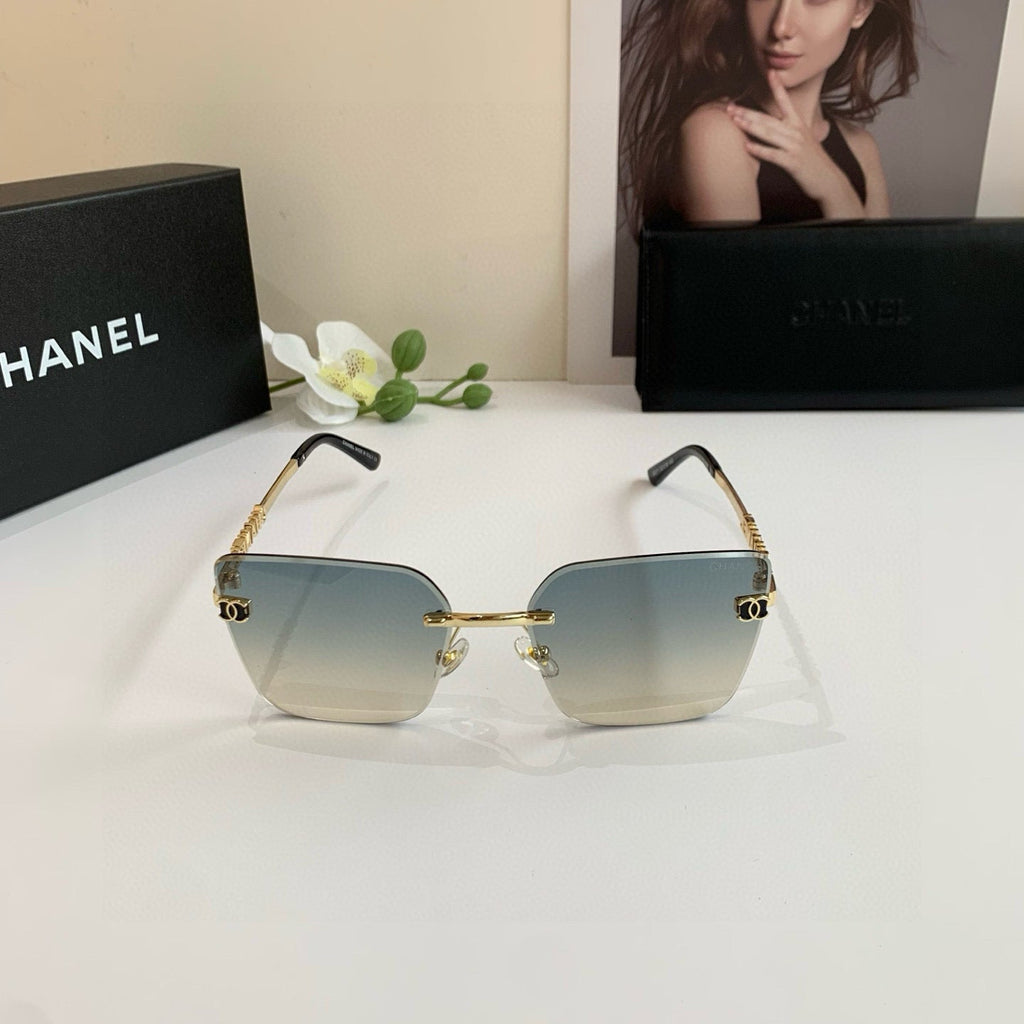 Gradient Square Rimless Sunglasses